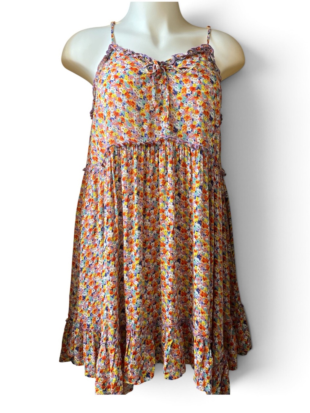 Gigio+ Floral Spaghetti-Strap Summer Dress in Multicolor print NWT
